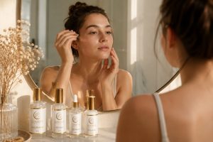 sejas kopšana ar LUANNY Beauty produktiem ikdienas ādas kopšanas rutīnā.